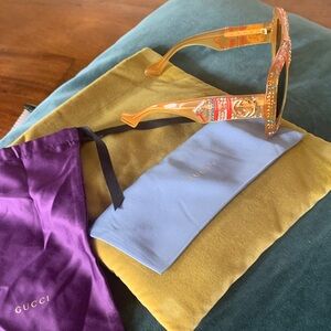 Gucci Sunglasses with Gold and Crystal Details